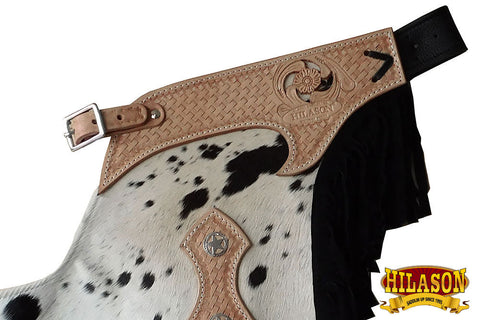Hilason Western Pro Rodeo Bronc Bull Riding Leather Chinks Chaps