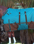 Hilason 1200D Winter Waterproof Horse Turnout Blanket Belly Wrap Turquoise