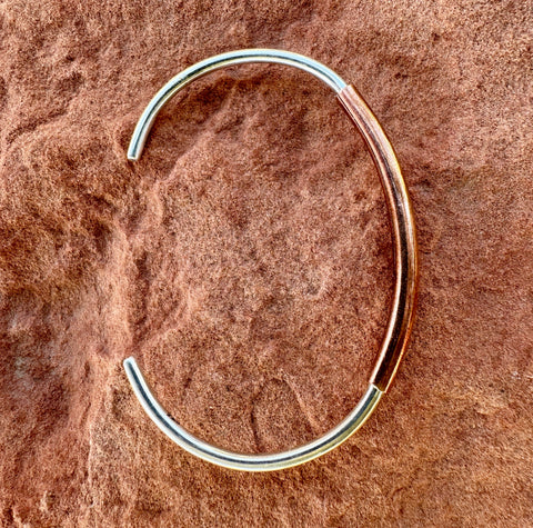 SIMPLE Sterling SILVER CUFF BRACELET W/ COPPER FINISH - Everest Ranch