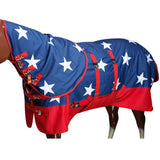 Hilason 1200D Waterproof Horse Hood Turnout Blanket Belly Wrap American Flag