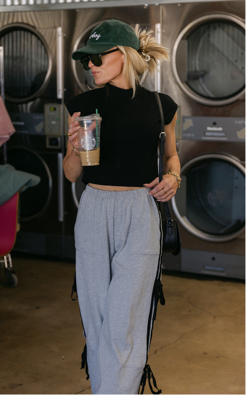 The Maggie Bow Joggers in Grey