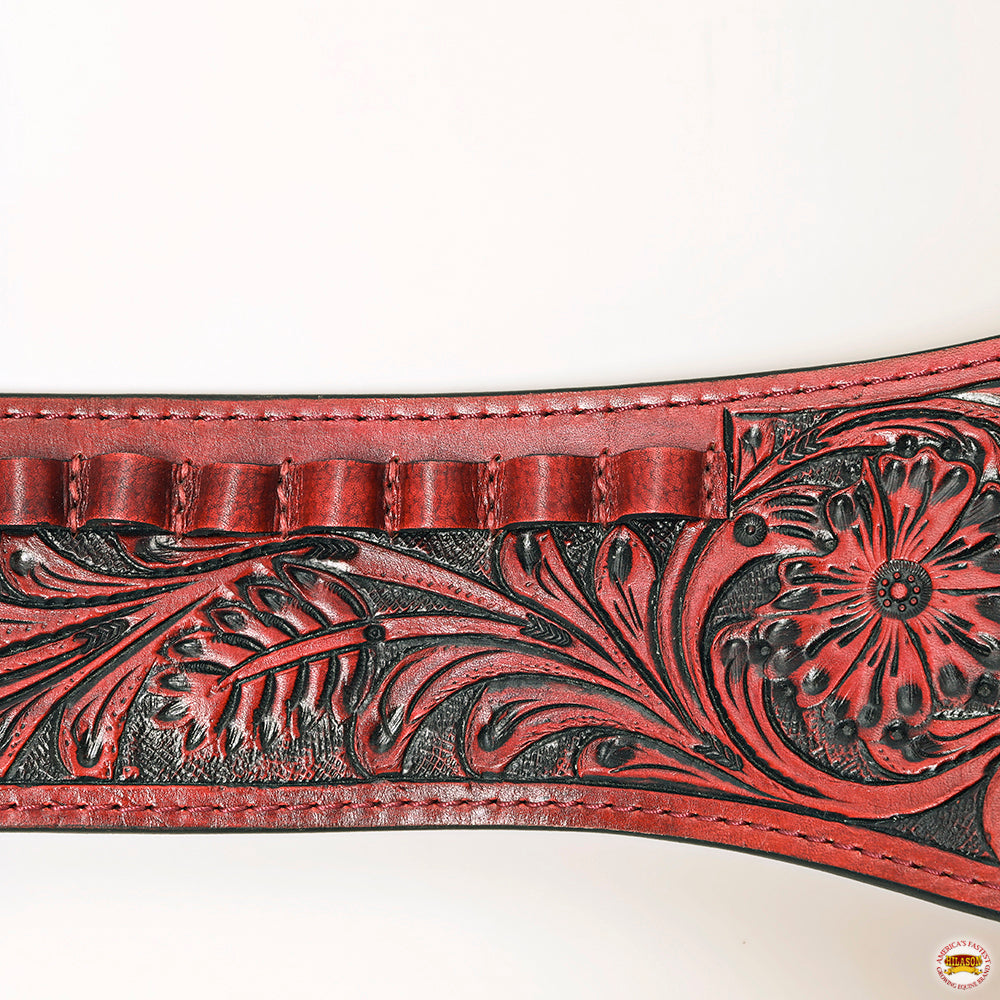 Hilason Double Caliber 44/45 Leather Cowboy Gun Rig Holster Mahogany