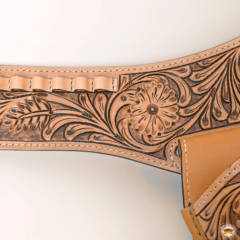 Hilason Double Caliber 44/45 Leather Western Cowboy Gun Rig Holster