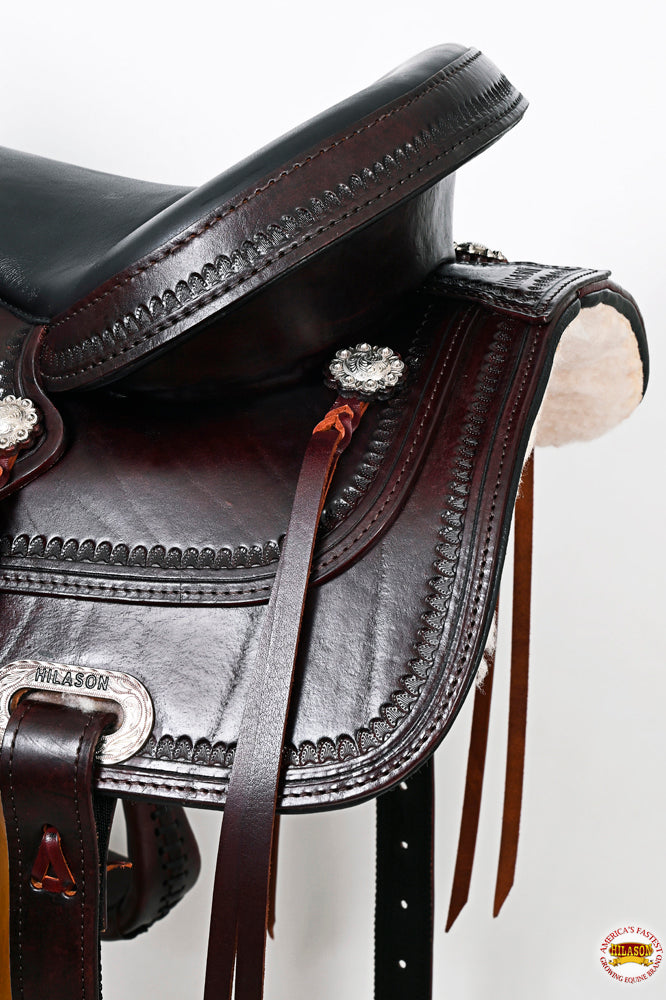 HILASON Western Horse Saddle American Leather Flex Tree Trail &amp; Pleasure Dark Brown