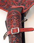 Hilason Western Right Hand Gun Holster Rig 44/45 Caliber Leather Cowboy