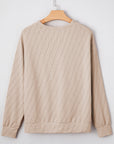 Solid Textured Long Sleeve Top
