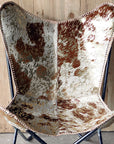 Genuine Leather Butterfly Chair Collapsible Lounge Modern Sling Accent Seat