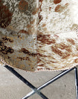 Genuine Leather Butterfly Chair Collapsible Lounge Modern Sling Accent Seat
