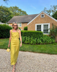 MASON'S DAUGHTER | Ella Scallop Maxi Skirt, Chartreuse Linen