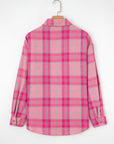 Plaid Button-Up Long Sleeve Pocketed Shirt