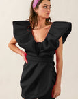 Ruffle Sleeve Tulip Dress