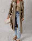Solid Textured Knit Open-Front Sweater Cardigan
