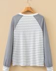 Stripe Raglan Patchwork Long Sleeve Top