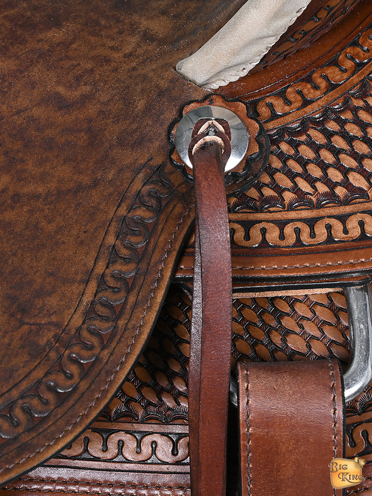Western Horse Saddle American Leather Wade Ranch Roping Brown Hilason