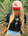 The Elma Front Tie Top in Black