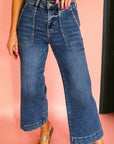 Courtney Cropped High Rise Wide Leg Jeans
