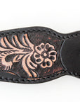 Hilason Western Horse Headstall Bridle American Leather Black Floral