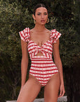 French Riviera Resort Swimsuit and Skirt Set