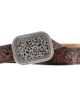Ariat Western Belt Women Leather Filigree Rhinstone Bark