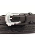 Nocona Leather Belt Lacing Embellisment Ranger Arrow Mens Top Hand Black