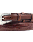 Nocona Leather Belt Lacing Embellisment Ranger Arrow Mens Top Hand Brown