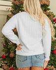 Christmas Merry And Bright Cable Knit Pullover Sweatshirt