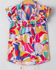 Charli Ruffled Flutter Sleeve Blouse