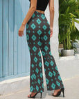 Charcoal Turquoise Aztec Flare Pants