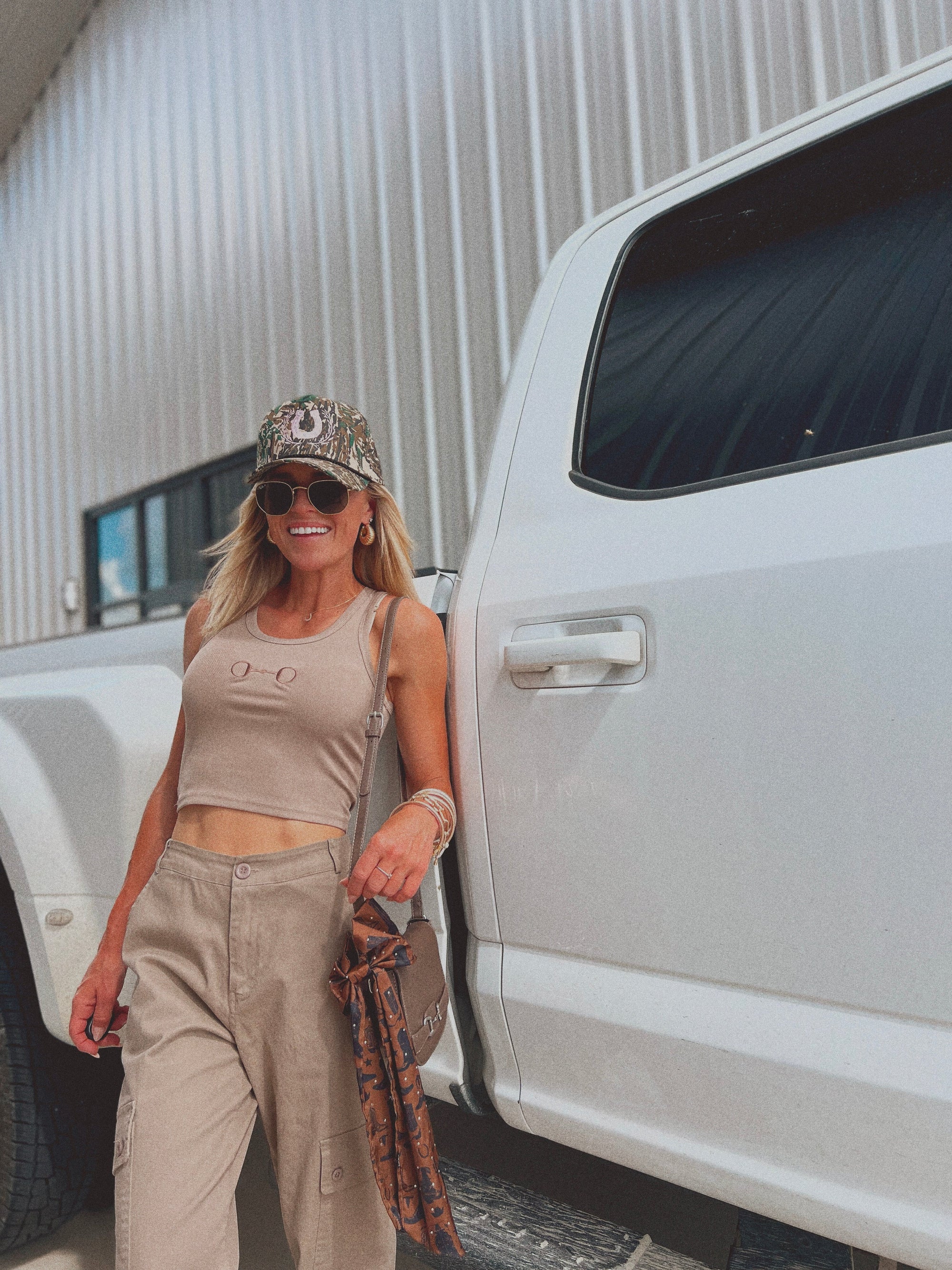 The Horsebit Tank in Taupe