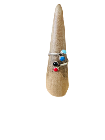 Navajo Sterling Silver & Multi Stone Adjustable Ring