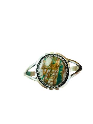 Navajo Sterling Silver & Royston Turquoise Cuff Bracelet