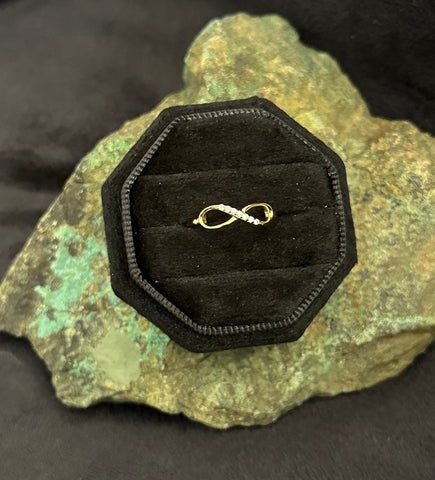 14K GOLD PLATED STERLING SILVER PAVE CZ INFINITY RING