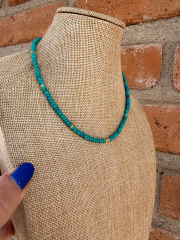 Handmade Turquoise & 14K Gold Necklace | The Golden Collection