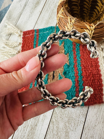 Navajo Sterling Silver Chain Cuff Bracelet