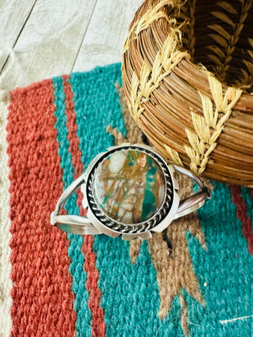 Navajo Sterling Silver & Royston Turquoise Cuff Bracelet