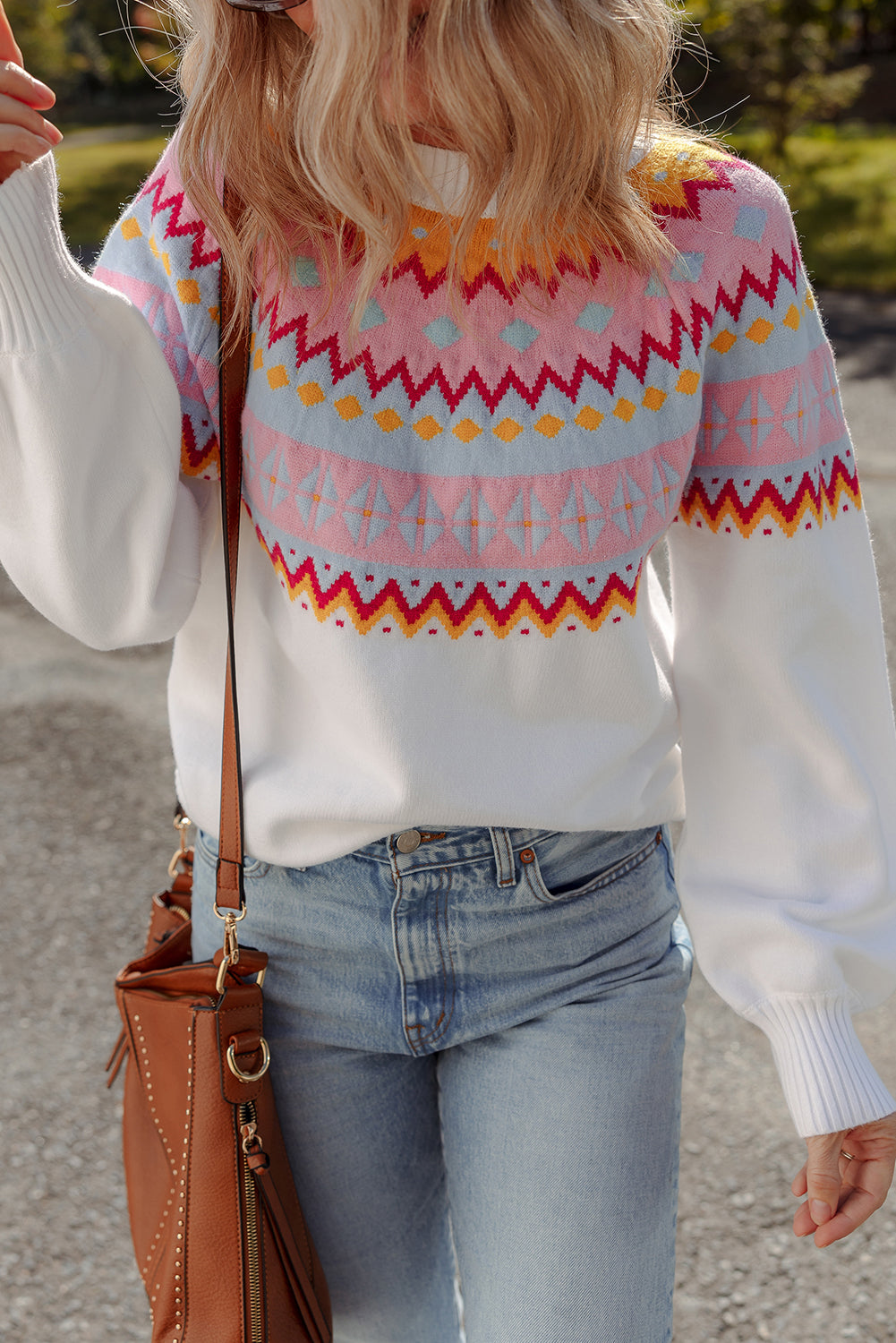 Avery Print Drop Shoulder Sweater