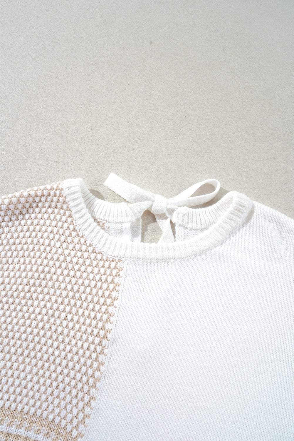 Colorblock Tied Keyhole Sweater