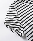 Ramona Stripe V Neck Petal Sleeve Plus Size Top