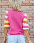 Phoenix Ribbed Short Sleeve Sweater