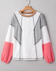 Colorblock Textured Knit Patchwork Top