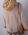 Alaia Striped Turtleneck Loose Sweater