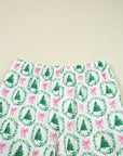 Christmas Tree Bow Top and Pants Lounge Set