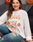 Plus Size Gobble Til You Wobble Crochet Sweater
