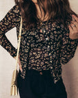 Floral Mesh Tank and Button-Front Cardigan Set