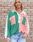 Kehlani Ribbed Collared Oversized Sweatshirt