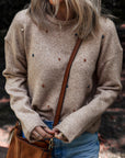 Polka Dot Drop Shoulder Sweater
