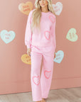 Valentine Chenille Heart Top and Pants Set