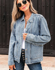 Brooklyn Scallop Trim Button Up Denim Jacket
