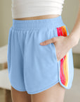 Stripe Colorblock High Waist Shorts