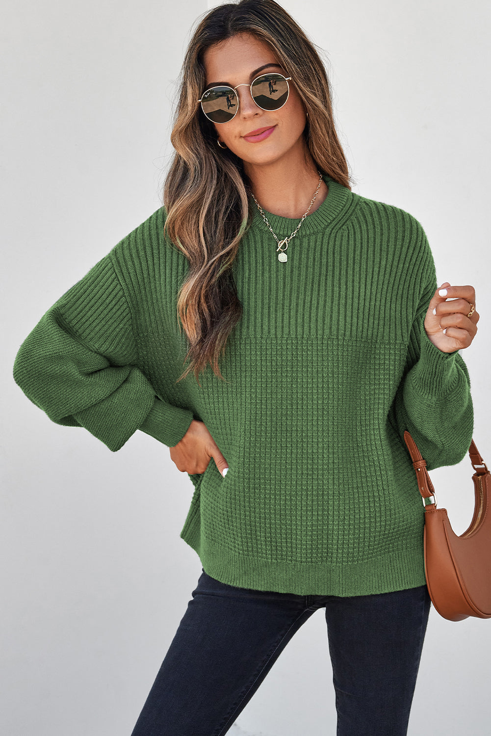 Julietta Mixed Textured Knitted Sweater